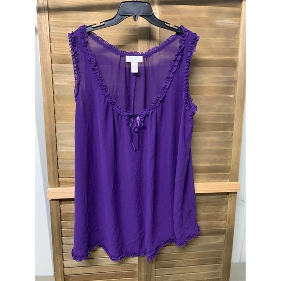 Morgan Taylor Intimates Sheer Nighty Lingerie Plus Size 1X Purple - Picture 1 of 3